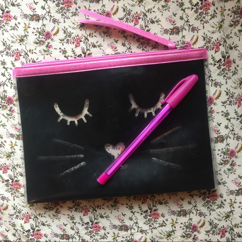 H&M cat zipper pouch
